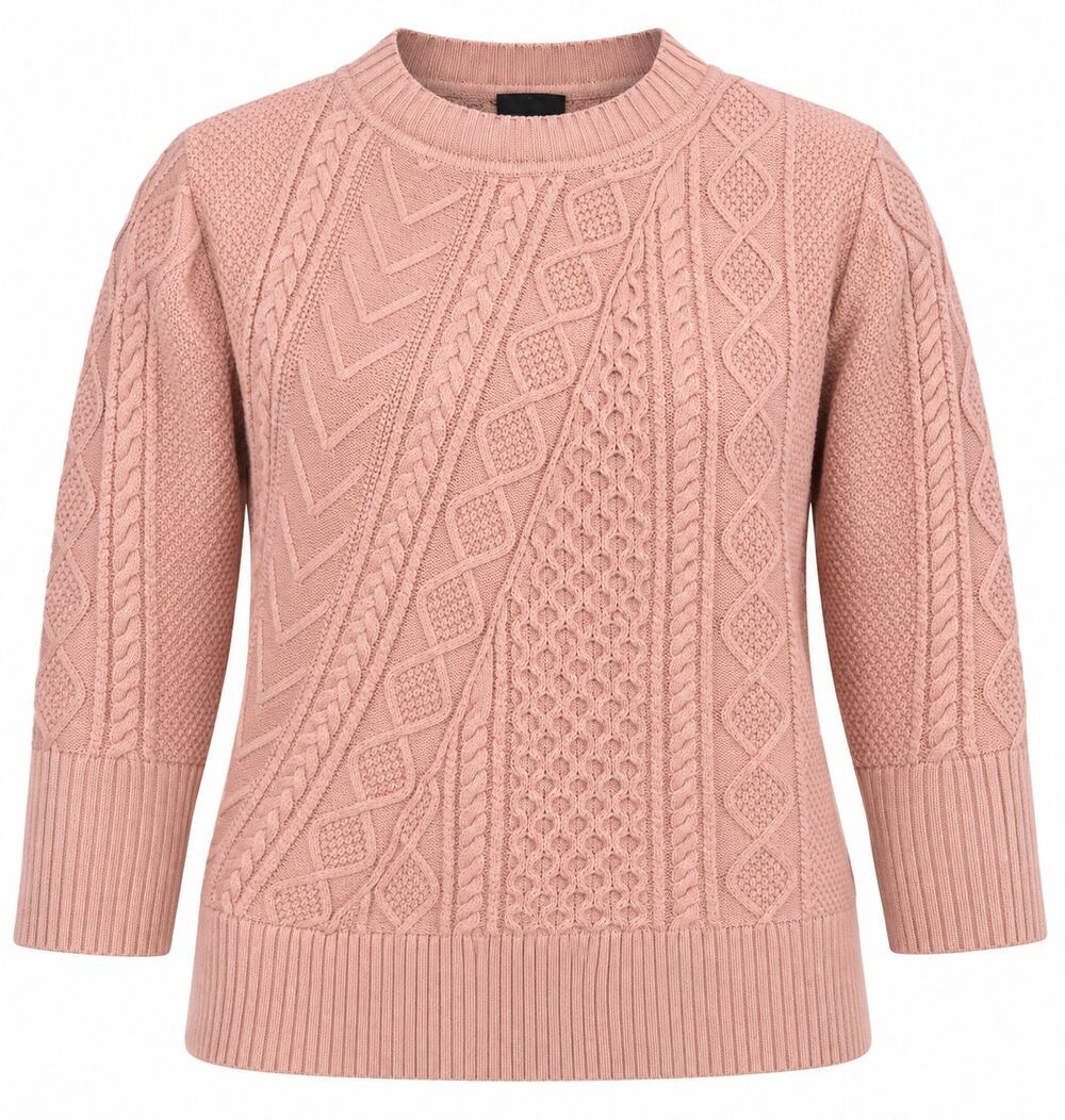 J.Crew XL Wool Blend Cable Knit Sweater Coastal Pink Preppy Cozy Classic